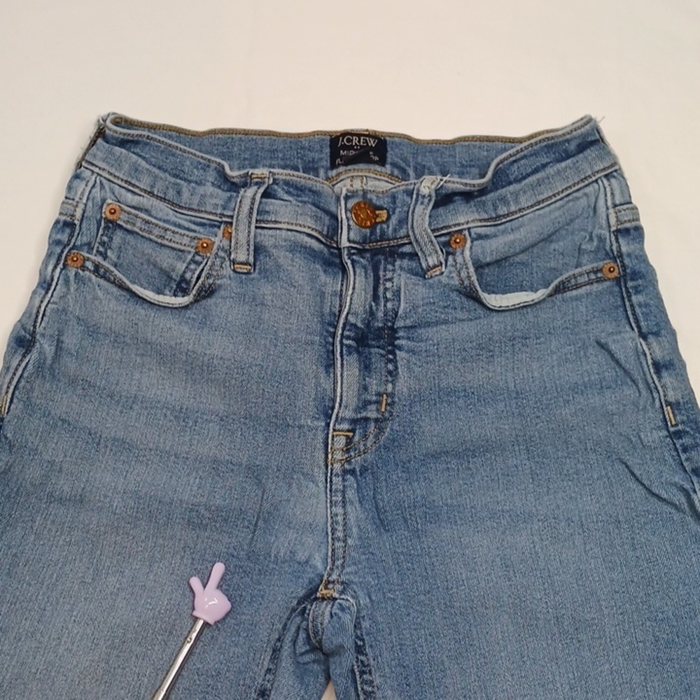 J. Crew  Mid Rise Flare Crop Women's denim jeans cotton Sz. 25 - Picture 9 of 11